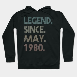 39th Birthday gift 39 Years Old Legend Since May 1980 Hoodie